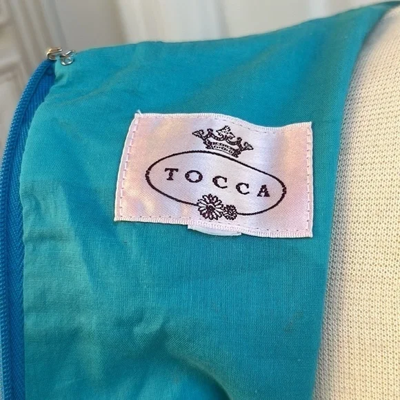 Amazing Vintage Hartly TOCCA Asian Geisha Embroidered Sheath Midi Dress Y2K - Picture 14 of 17